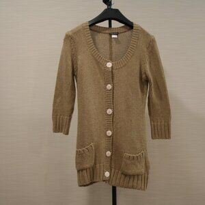 Venus Beige Button Up Knit Cardigan Size M